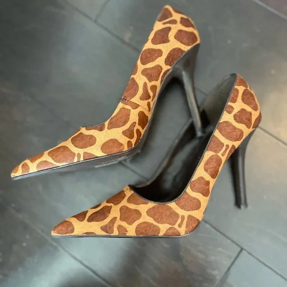 ALDO GIRAFFE PRINT PONY HAIR POINTED TOE STILETTOS SIZE 36/6 - Picture 4 of 12